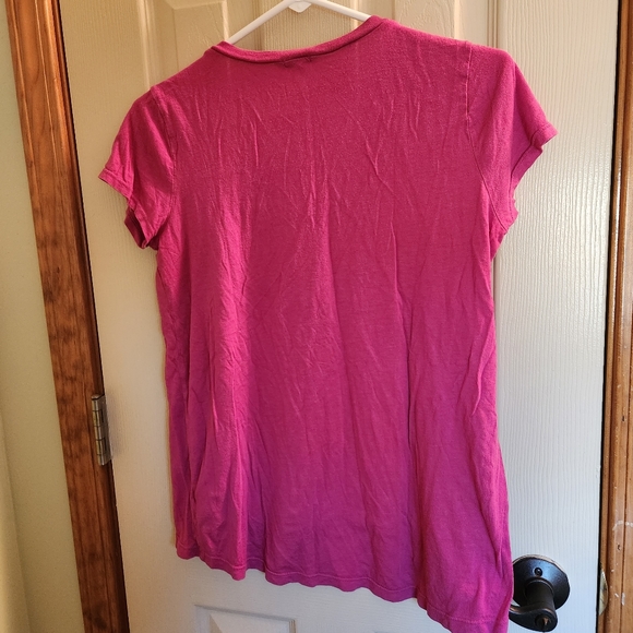 Splendid medium raspberry soft-v neck shirt - Picture 8 of 11